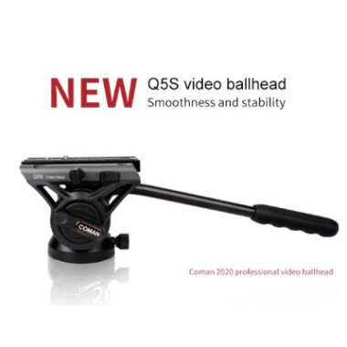Trépied caméra professionnel en aluminium avec tête fluide Q5S