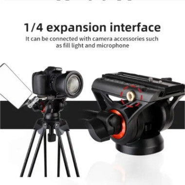 Trépied caméra professionnel en aluminium avec tête fluide Q5S