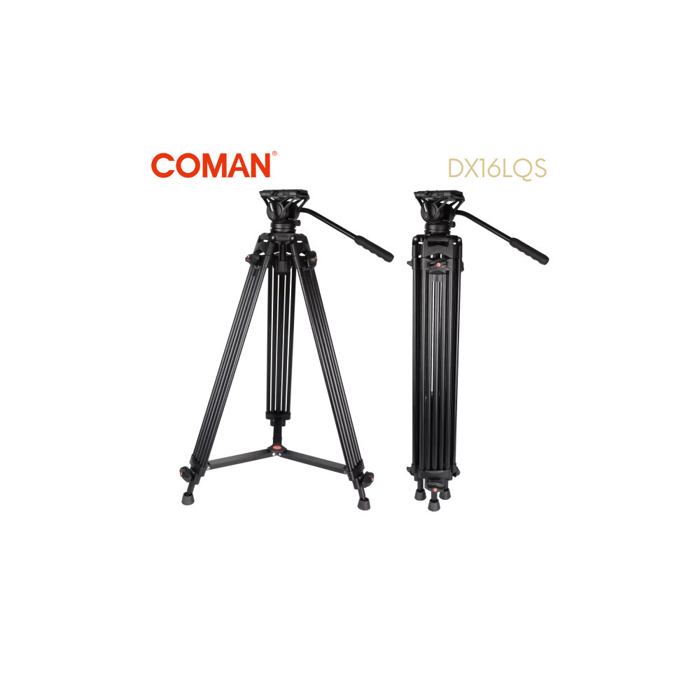 Trépied caméra professionnel en aluminium avec tête fluide Q5S