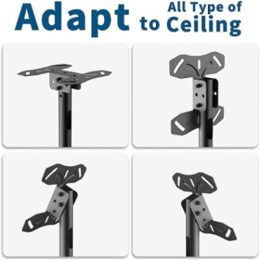 Support Télévision Mural Support De Montage pour Téléviseur Au Plafond Réglable, s'adapte À La Plupart des Écrans LCD 32-60", In