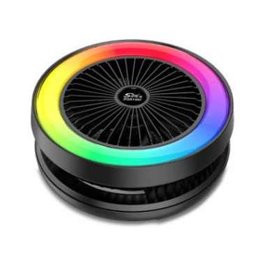 Haut-Parleur portable d'extérieur avec ventilateur, Mini enceinte (Baflle) Bluetooth à lumière colorée et à danse carrée