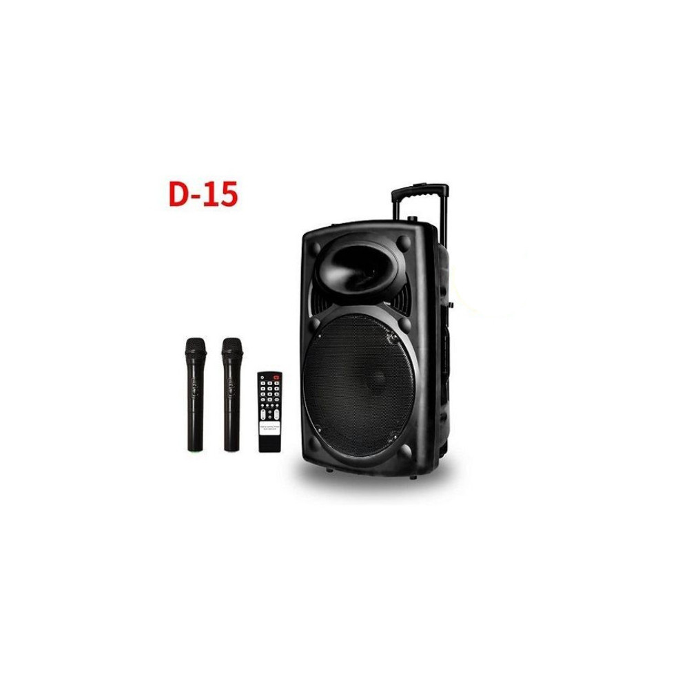 Jiepak JP- D15 - Enceinte Bluetooth Portable + 2 Micros + 1 Télécommande + 1 Chargeur - Noir