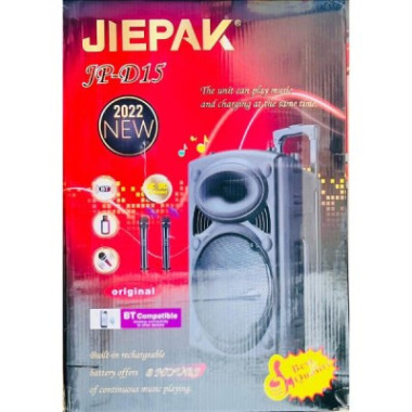 Jiepak JP- D15 - Enceinte Bluetooth Portable + 2 Micros + 1 Télécommande + 1 Chargeur - Noir