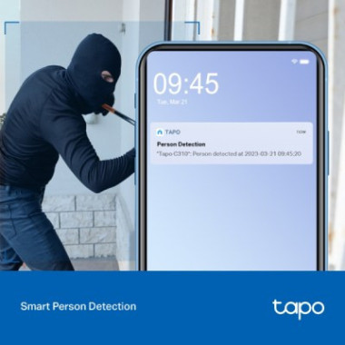 Caméra extérieur, sans fil Full HD, étanche, avec vision nocturne avancée et audio bidirectionnel