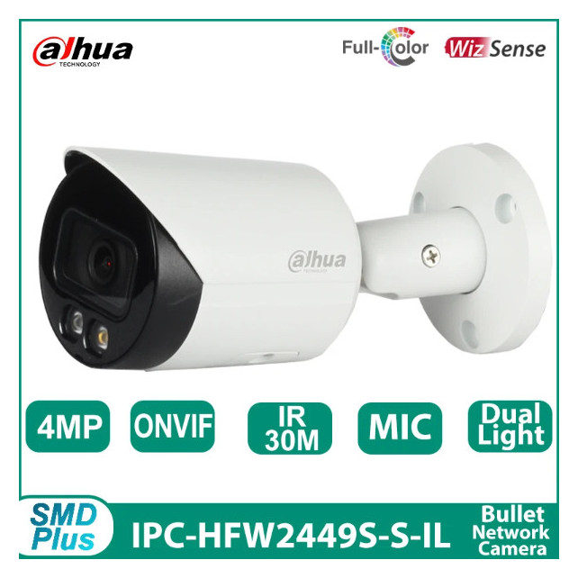 Oeil Caméra IP Extérieur 4 MP Avec Microphone intégré IR couleur à double éclairage