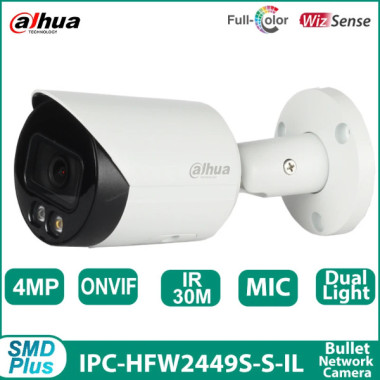 Oeil Caméra IP Extérieur 4 MP Avec Microphone intégré IR couleur à double éclairage