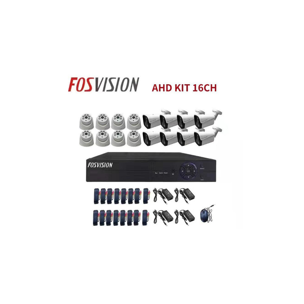 Fosvision- Kit vidéosurveillance Analogique 16 caméras Avec Fil
