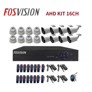 Fosvision- Kit vidéosurveillance Analogique 16 caméras Avec Fil