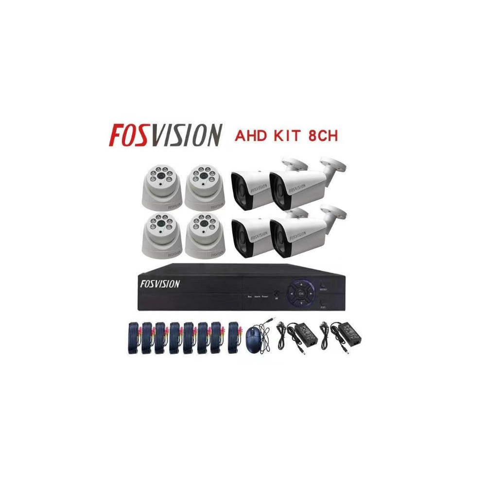 Fosvision- Kit vidéosurveillance Analogique 8 caméras Avec Fi