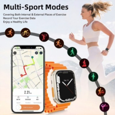 Montre Connectée avec bracelet athlétique, mesure de la fréquence cardiaque, du nombre de pas et appel Bluetooth