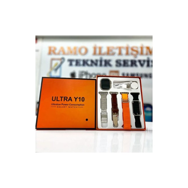 Montres Connectées Ultra Series 8, 4 bracelets 8 Ecran 2.0" Appels BT, NFC, Chargement sans fil Pour Android IOS