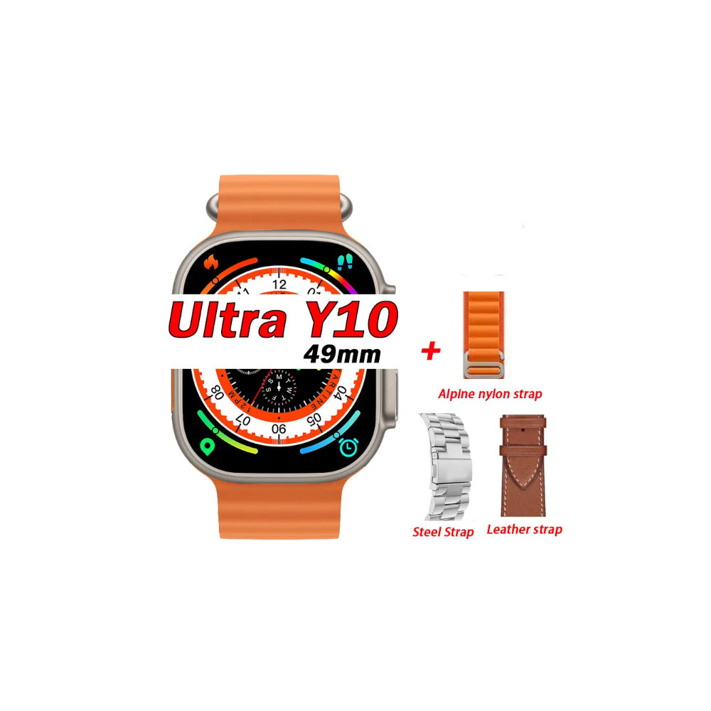 Montres Connectées Ultra Series 8, 4 bracelets 8 Ecran 2.0" Appels BT, NFC, Chargement sans fil Pour Android IOS