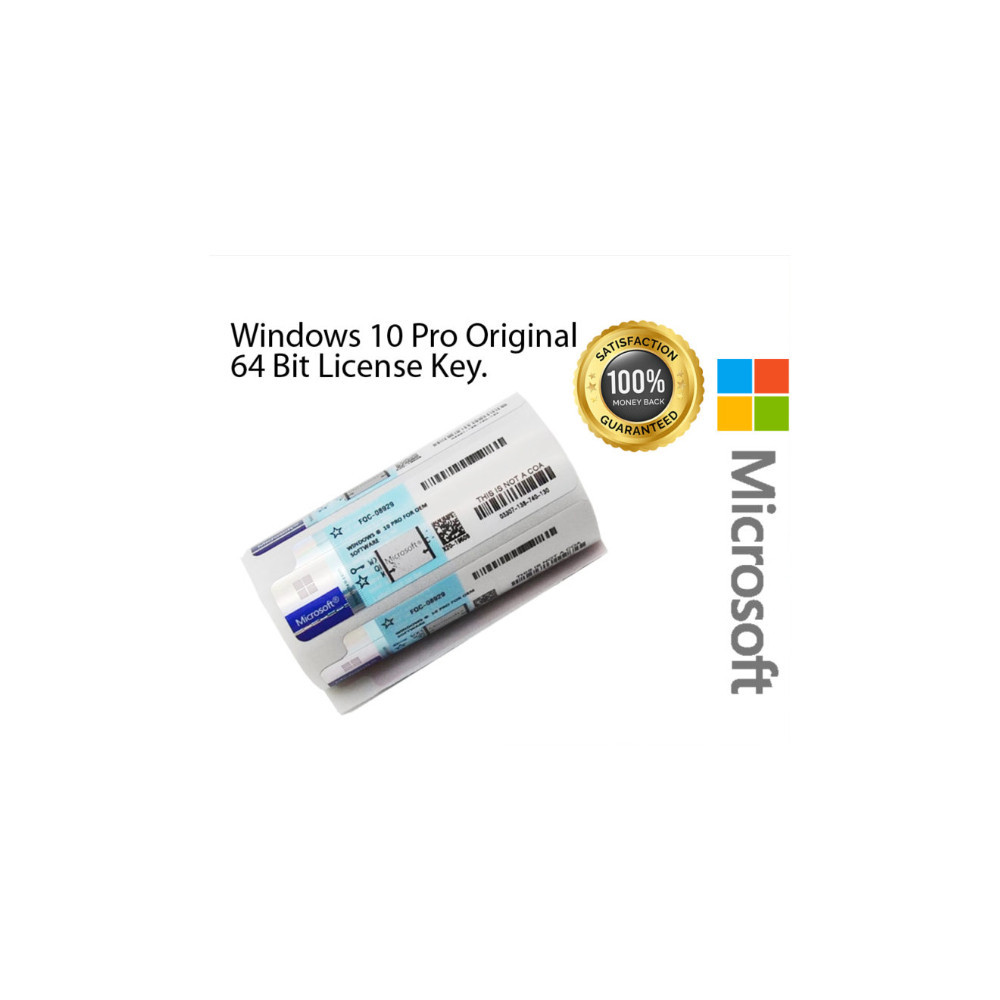 Clé D'activation Windows 10 Pro 1 PC