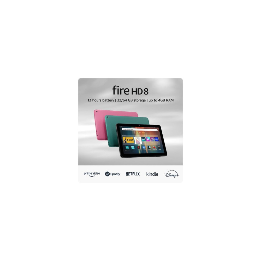 Tablette Amazon Fire HD 8 (2022) Wifi 2Gb Ram, 64Gb Memoire, écran HD de 8", processeur hexa-cor