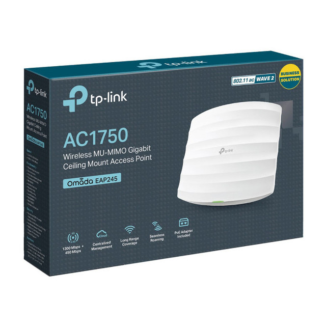 Point d'accès Wi-Fi AC Dual Band 1750 Mbps (N450 + AC1300) PoE Gigabit - Plafonnier