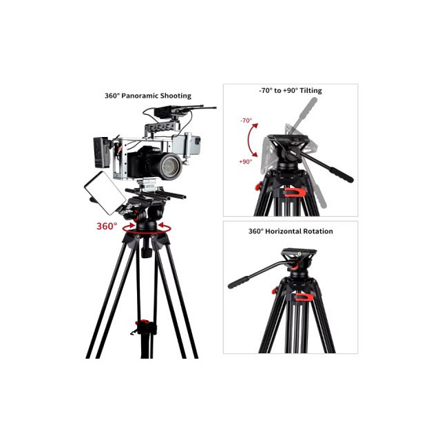 Trépied caméra professionnel DF16LS (nouvelle version)