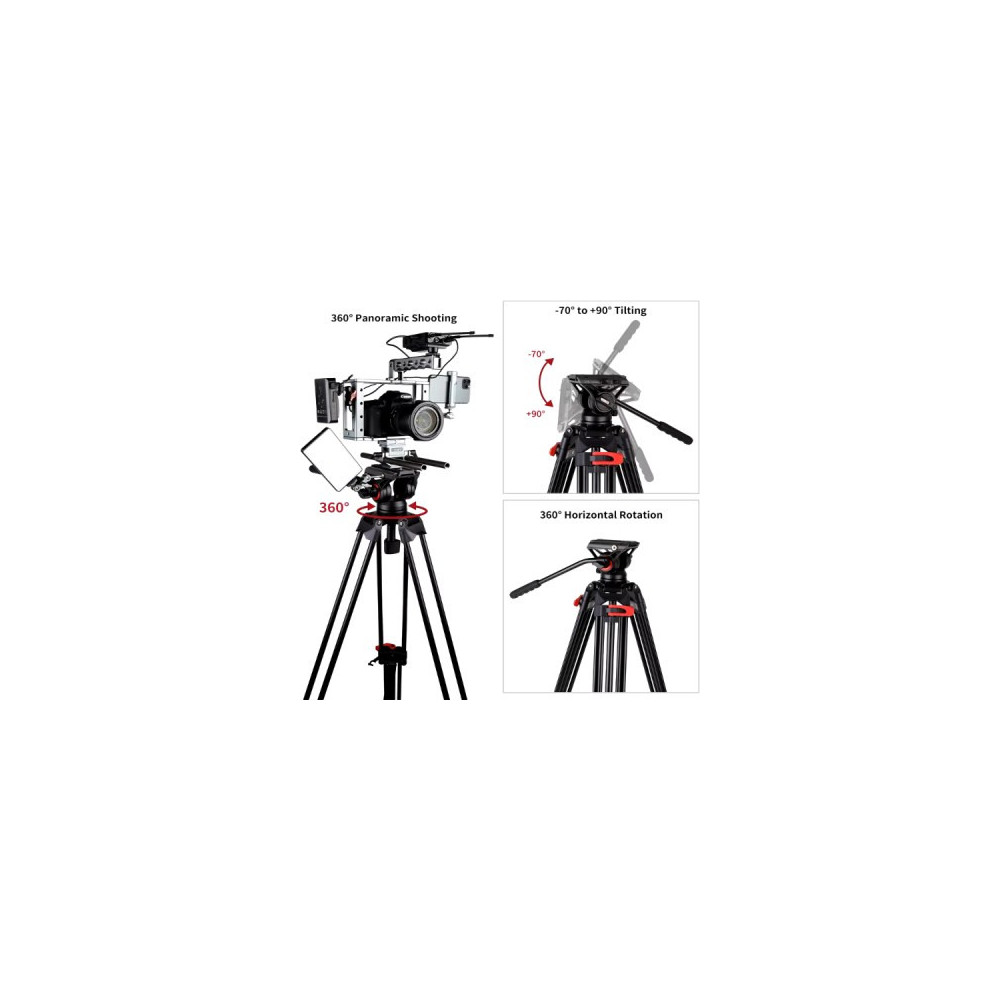 Trépied caméra professionnel DF16LS (nouvelle version)