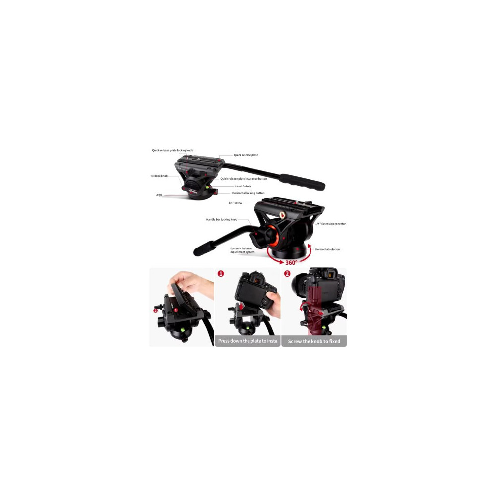 Trépied caméra professionnel DF16LS (nouvelle version)