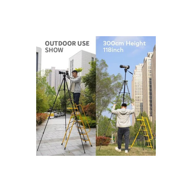 Trépied caméra professionnel portatif 3 mètres hydraulique tête panoramique support robuste pour caméra vidéo numérique