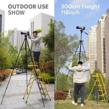 Trépied caméra professionnel portatif 3 mètres hydraulique tête panoramique support robuste pour caméra vidéo numérique