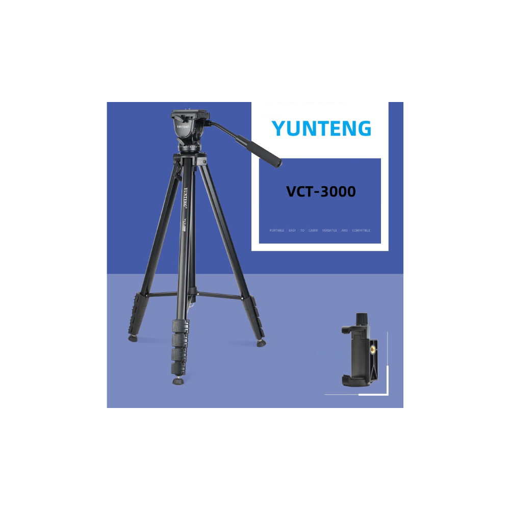 Trépied caméra professionnel portatif 3 mètres hydraulique tête panoramique support robuste pour caméra vidéo numérique