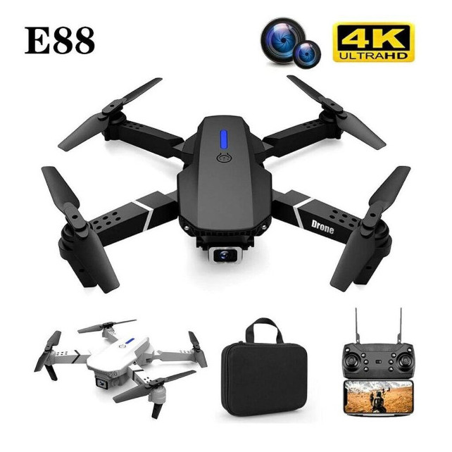 Drone Aérien à Double Caméra 4K, WiFi FPV 1080P HD Quadcopter RC Double Pliable Pour Enfants.