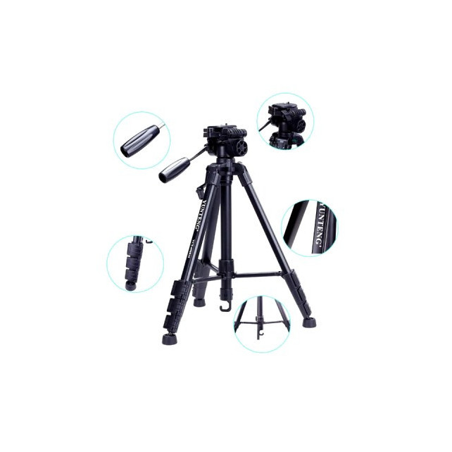 Trépied caméra professionnel en aluminium avec tête fluide et inclinable