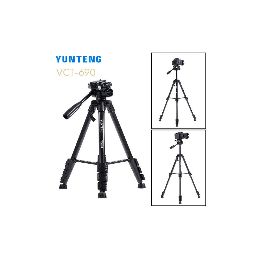 Trépied caméra professionnel en aluminium avec tête fluide et inclinable