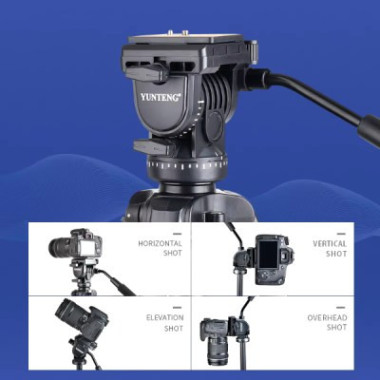 Trépied caméra professionnel en aluminium avec repose-pieds