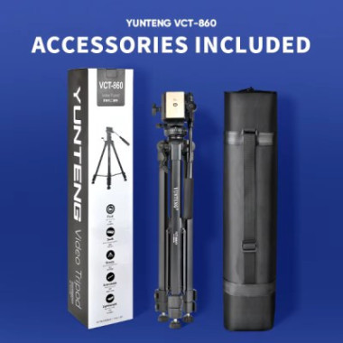 Trépied caméra professionnel en aluminium avec repose-pieds