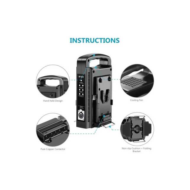 CHARGEUR DE BATTERIE A DOUBLE CANAL V-MOUNT