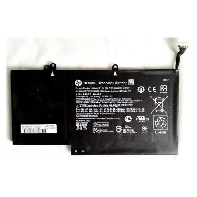 BATTERIE ORDINATEUR PORTABLE HP NP03XL Li-Polymer, 11.4V 43Wh