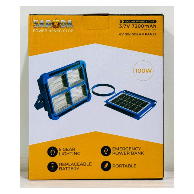 Lamp Projecteur Solaire Portatif SP14-02B