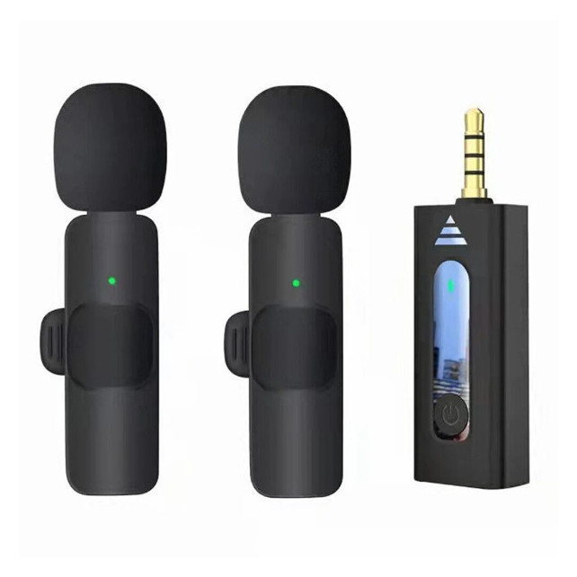 Micro cravate sans fil pour 2 personnes avec connecteur 3.5 à réduction de bruit