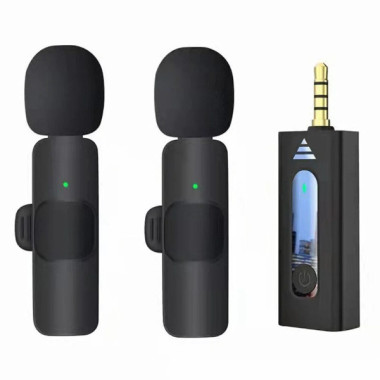 Micro cravate sans fil pour 2 personnes avec connecteur 3.5 à réduction de bruit