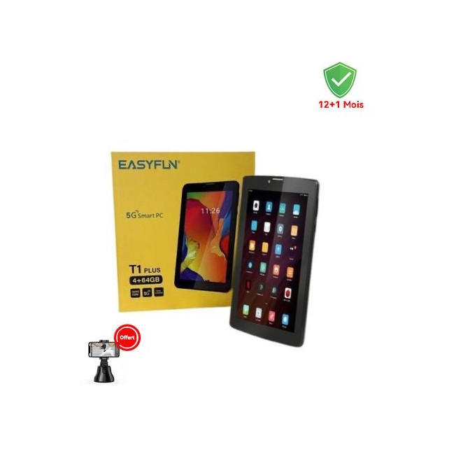 Easyfun Tablette T1 plus - Ecran 7" - 5G - RAM 4Go - ROM 64Go - Caméra 5MP - Noir