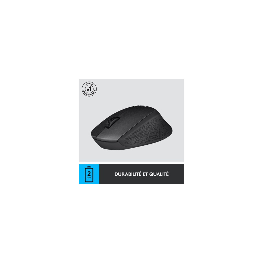 Souris sans fil - droitier - capteur optique 1000 dpi - 3 boutons