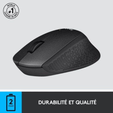 Souris sans fil - droitier - capteur optique 1000 dpi - 3 boutons
