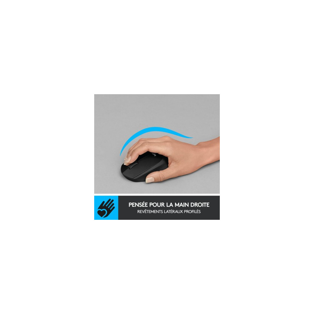 Souris sans fil - droitier - capteur optique 1000 dpi - 3 boutons