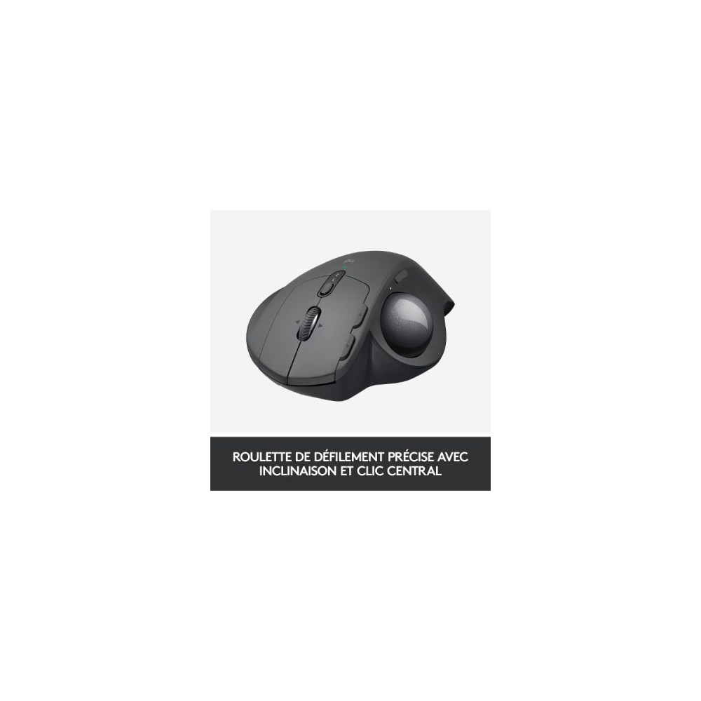 Trackball sans fil - droitier - capteur optique 440 dpi - 8 boutons - technologie Logitech Flow - compatible PC et MAC