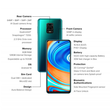 Redmi note 9 ProMax 128+6GB