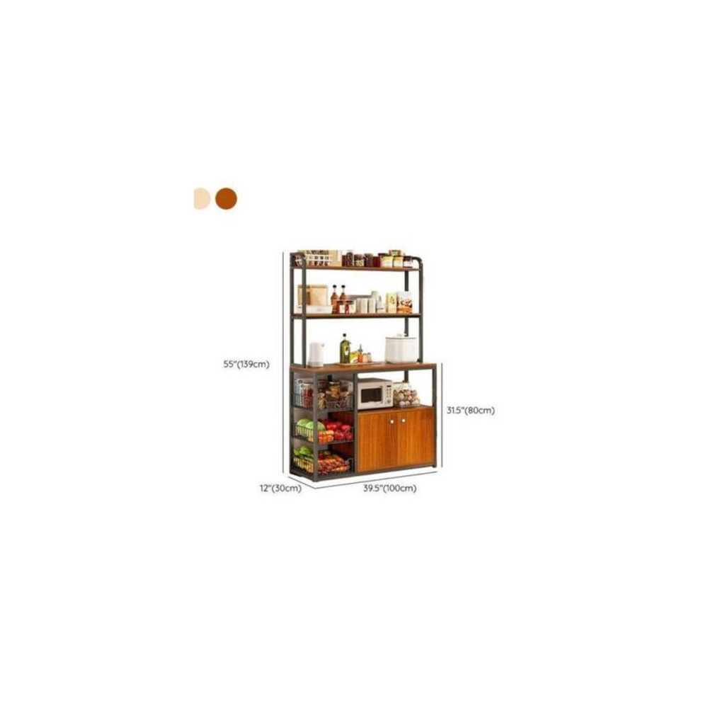 Étagère Cuisine, Meuble De Rangement, Buffet moderne en bois élégant avec armoires – Élégant et fonctionnel – Beige Dimension 12