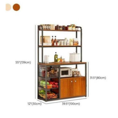 Étagère Cuisine, Meuble De Rangement, Buffet moderne en bois élégant avec armoires – Élégant et fonctionnel – Beige Dimension 12