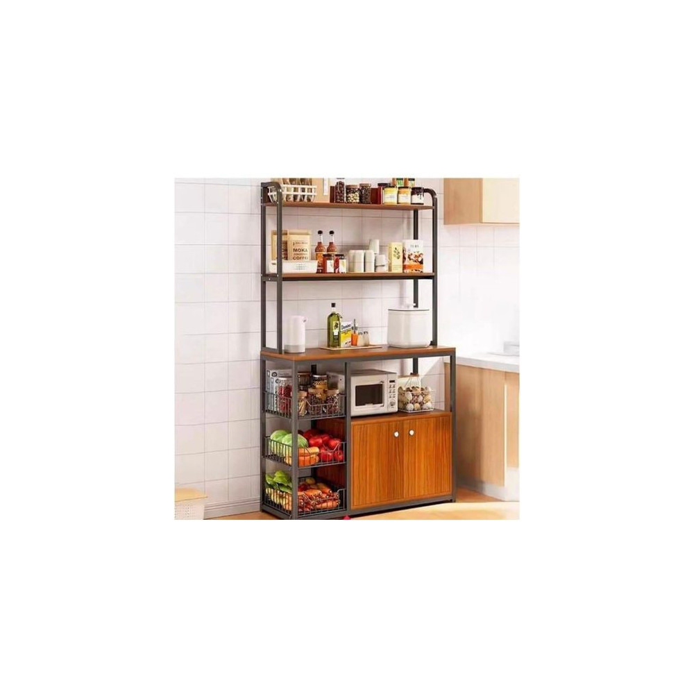 Étagère Cuisine, Meuble De Rangement, Buffet moderne en bois élégant avec armoires – Élégant et fonctionnel – Beige Dimension 12