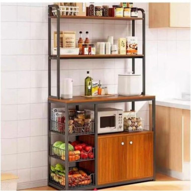 Étagère Cuisine, Meuble De Rangement, Buffet moderne en bois élégant avec armoires – Élégant et fonctionnel – Beige Dimension 12