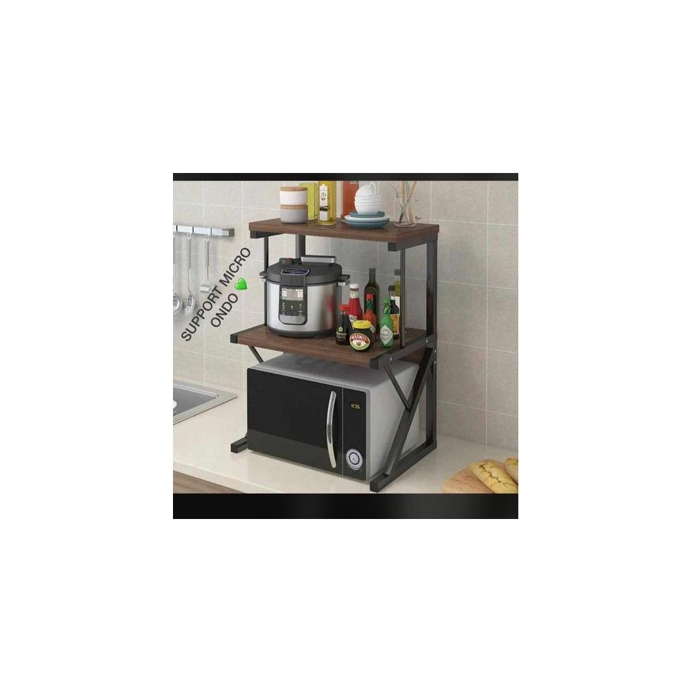 Étagère Support Micro-onde épices et autres Metal et bois