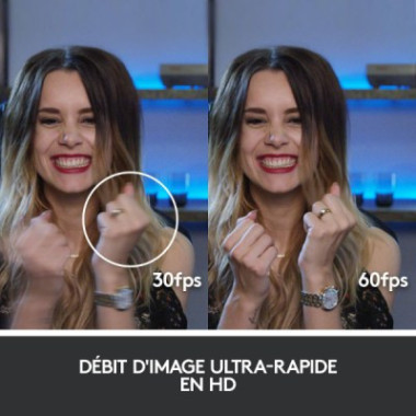 Webcam Full HD 1080p avec deux microphones omnidirectionnels et trépied