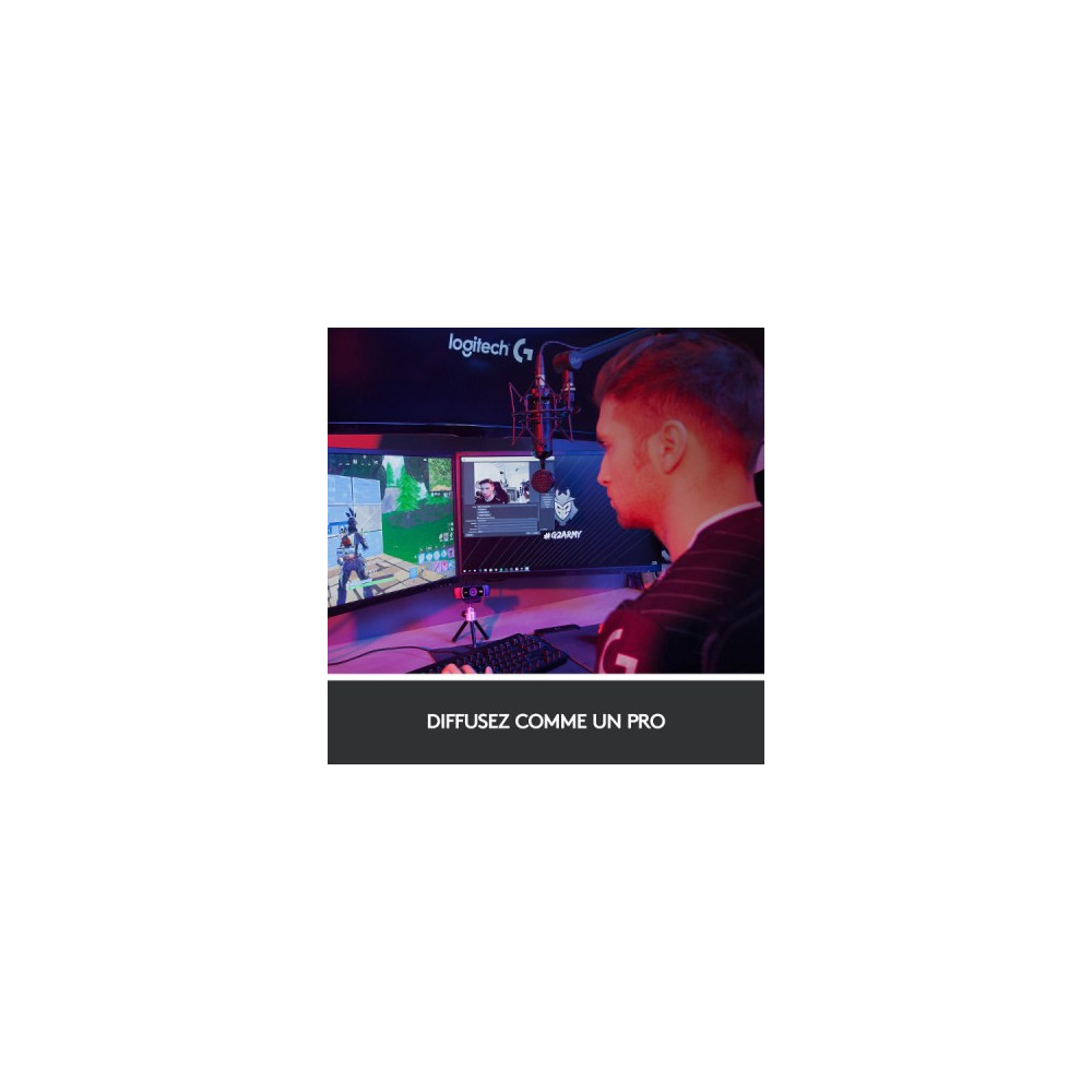 Webcam Full HD 1080p avec deux microphones omnidirectionnels et trépied