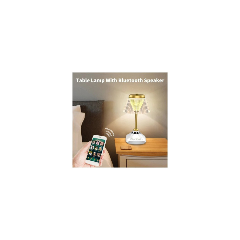 Lampe de bureau avec haut-parleur Coran LED avec 16 couleurs de lumières tactiles et télécommande