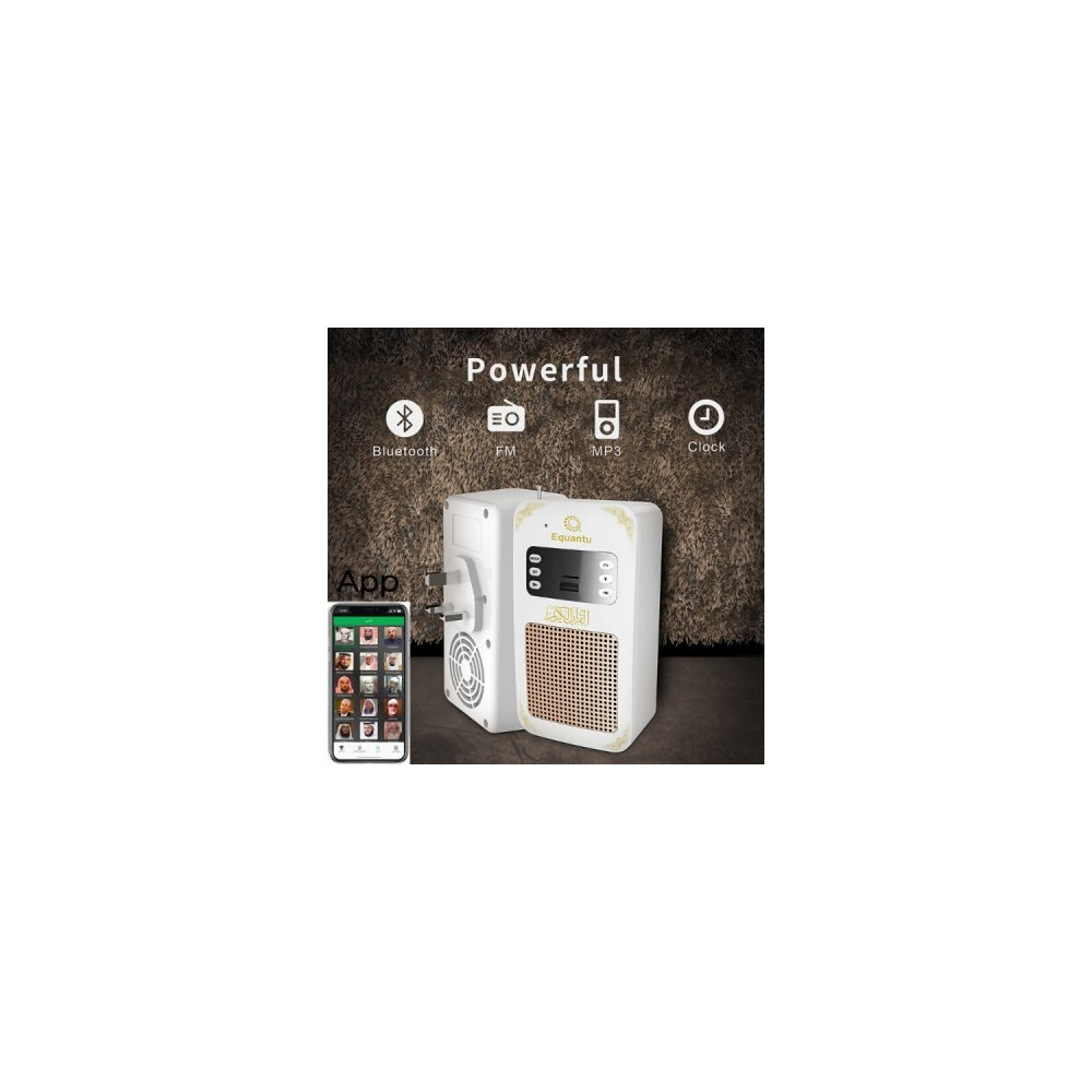 Haut-parleur coranique intelligent, avec 16 récitations et 16 traductions, télécommande/Bluetooth/connexion USB/contrôle de l'ap